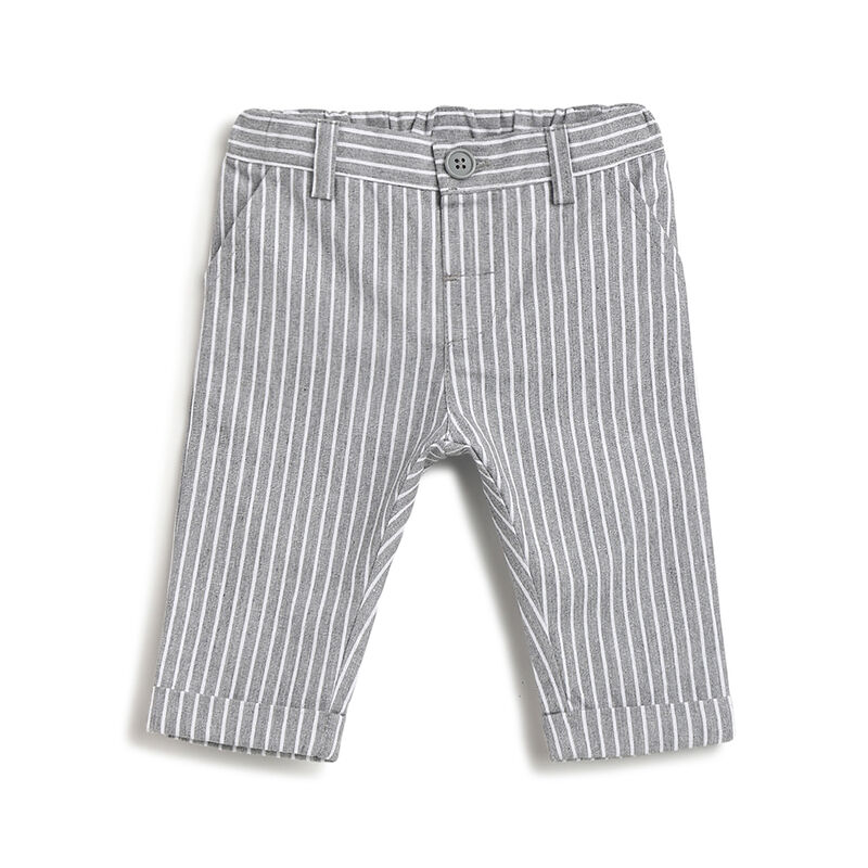 Boys Medium Grey Striped Trouser image number 0